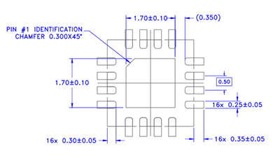 Plan mécanique - Qorvo CI amplificateur RF MMIC asymétriques QPL1840 
